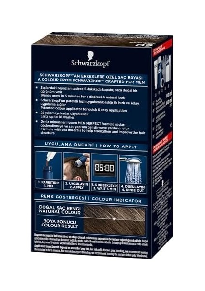 Schwarzkopf Men Perfect Saç Boyası 60 - Kahve, 80 ml fiyatları