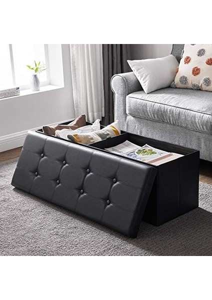 Tabure, 120 Litre, Saklama Kutusu, Ayak Taburesi, Katlanabilir, 300 kg Taşıma Kapasitesi, Deri Kılıf, Dolgulu, Siyah, LSF701 fiyatları