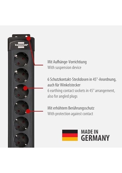 Premium- 26.000 Amper Akım Korumalı 1.8 Metre 6 Soketli Priz modelleri