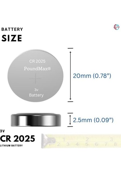5 x CR2025 Lityum Düğme Pil, 3 V Pil, Sızdırmaz, Cıva Içermez, Uzun Ömürlü – Elektronik Küçük Cihazlar, Araba Anahtarları, Uzaktan Kumandalar, Tıbbi ve Akıllı Ev Cihazları Için modelleri