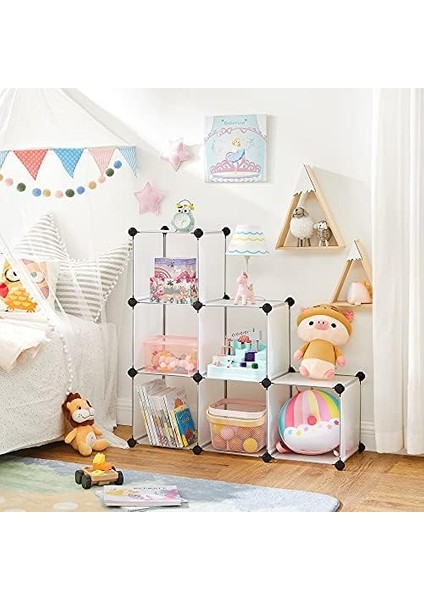 Takılabilir Raf, Plastik Raf, Dıy Küp Raf, Basamaklı Raf, Raf Sistemi, 6 Bölme, Oyuncaklar, Ayakkabılar, Kitaplar, Oturma Odası, Çocuk Odası, Yatak Odası, 93 x 31 x 93 Cm, Beyaz LPC111S modelleri