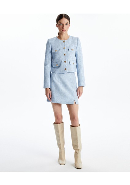 Yeni Sezon Bisiklet Yaka Ekose Kadın Tüvit Ceket fiyatları