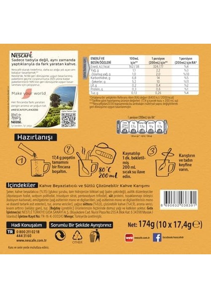 Nescafé 3'ü 1 Arada Sütlü Köpüklü Çözünebilir Kahve Karışımı 120 Adet, 17,4 G x 12 modelleri
