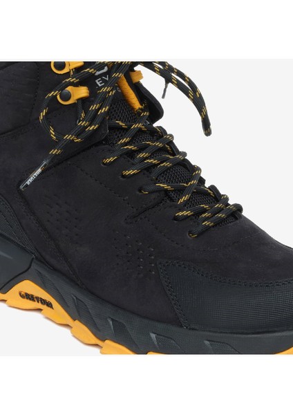Erkek Siyah Sarı Hakiki Deri Su Geçirmez Outdoor Bot 5K1GB16342