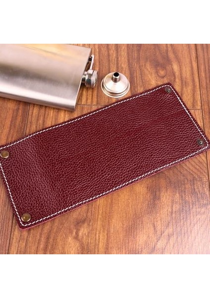 8 Oz 235 cc Hunili Kızıl Hakiki Deri Kılıflı Çelik Viski Içki Matarası Babalar Günü Hediyesi modelleri