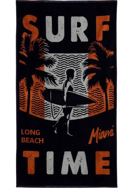 Erkek Erkek Pamuklu Plaj Havlusu, Lacivert,