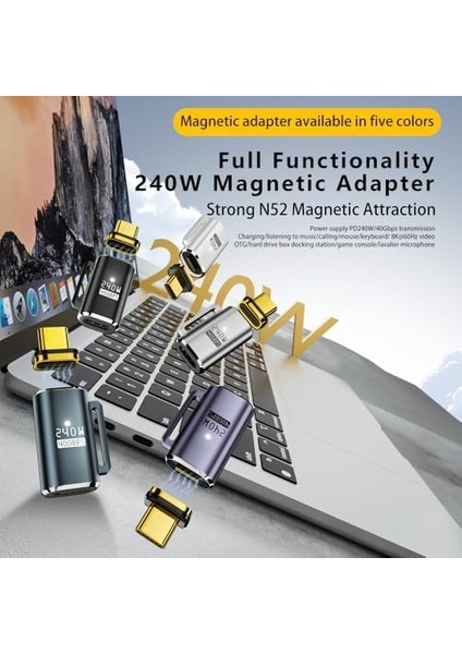240W Pd3.1 Manyetik Usb-C Adaptör | 40GBPS Usb4.0 Veri Aktarımı | Tam Fonksiyonlu ve Çok Yönlü Otget fiyatları