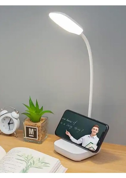 Şarjlı Masa Lambası Dokunmatik LED 3 Kademeli Okuma Işığı Mini Masa Lambas (1961 Mini, 16 Ledli)