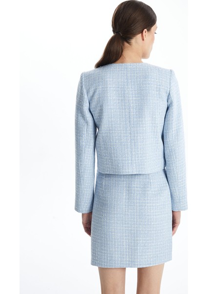 Yeni Sezon Bisiklet Yaka Ekose Kadın Tüvit Ceket fırsatları