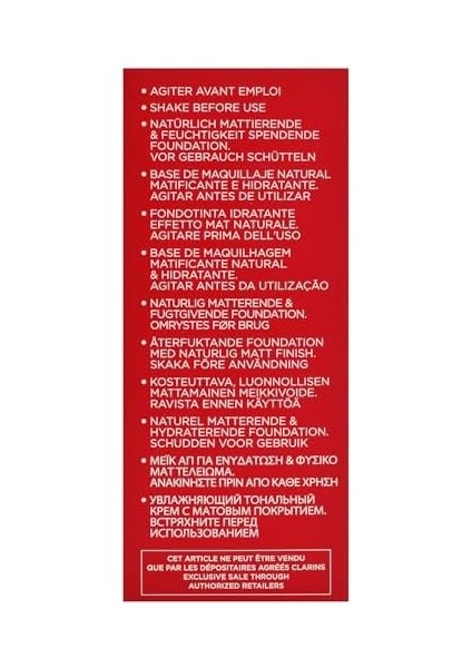 Clarins Skin Illusion Velvet 110N 30 ml Matlaştırıcı Fondöten