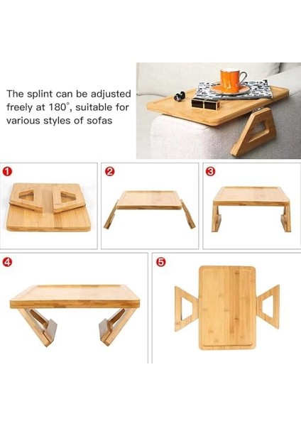 Yaylı Tutamaçlı Bambu Koltuk Tepsisi – Menteşeli, Kaymaz, Kullanımlı, Sağlam Tutan Yan Sehpa, Koltuk Kenarına Takılan Tepsi Sehpa (Dikdörtgen) modelleri