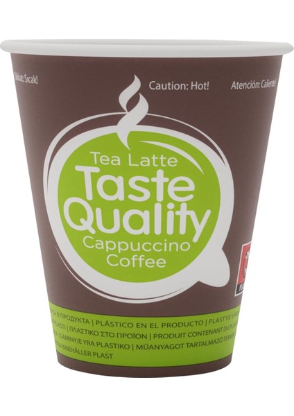 100 Parça Tek Kullanımlık Karton 6 Oz, Otomat 150 Ml, Taste Küçük Kağıt, Paket Çay Bardağı