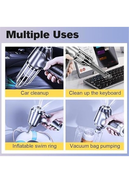 Şarjlı Araç Süpürgesi V2-120W 9000 Pa 0,4 Lt - Üfleme Özellikli - Mini El Süpürgesi Ofis Oto Klavye Kasa fiyatları