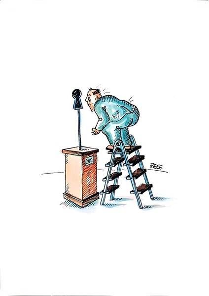 Winfried Besslich 29X21CM Orijinal Karikatür Tablo modelleri