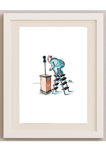 Winfried Besslich 29X21CM Orijinal Karikatür Tablo fırsatları