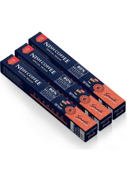 Nish Kahve Kapsül Kahve 4 Smooth 3'lü Set Nespresso Uyumlu 30 Adet modelleri