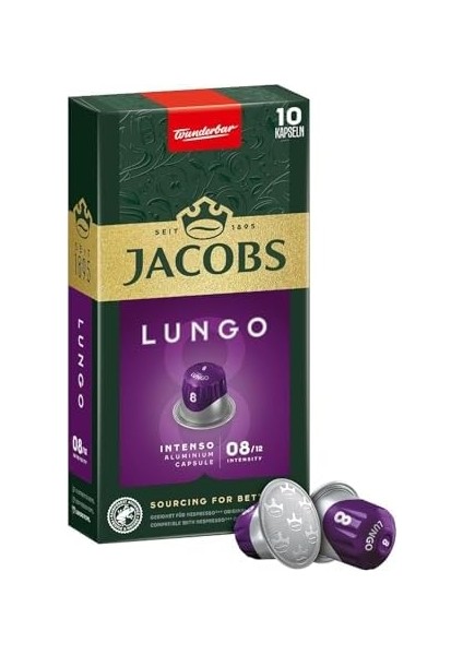 Jacobs - Lungo 8 Intenso - Yüksek Yoğunluk - Keskin ve Yoğun - Espresso Kapsülleri - 10 Alüminyum Kapsül fiyatları