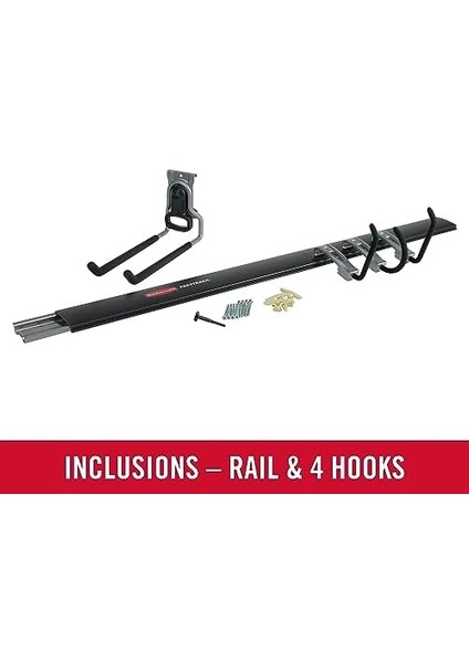 Garaj Saklama Sistemi, Hepsi Bir Arada Ray ve Kanca Seti, 5 Parça, (1784417), Siyah fiyatları