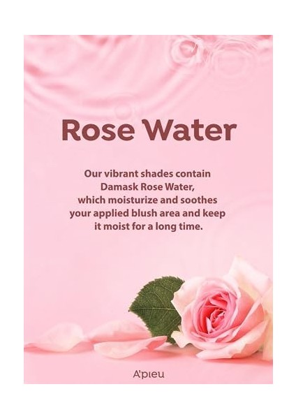 A'pıeu Meyve Kokulu, Nemlendirici, Doğal Görünümlü Sıvı Allık Juicy-Pang Water Blusher BE01 fiyatları