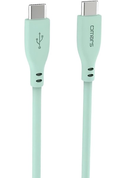 Type-C To Type-C Silikon Pd Hızlı Şarj Kablosu Yeşil