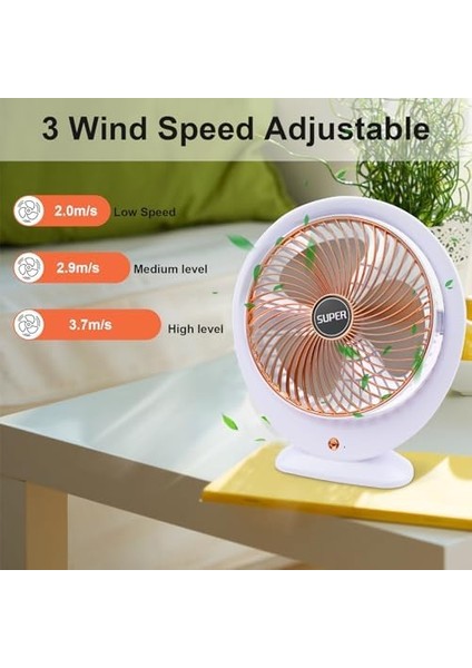 Masa Elektrikli Mini Masa 3 Hız Ayarlanabilir Güçlü Rüzgar 360 ° Döndürme Taşınabilir Masaüstü Fan Ofis Ev Yatak Odası Dış Mekan Kamp Için Sessiz Soğutma Fanı ( B) modelleri