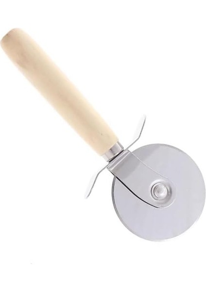 Paslanmaz Çelik Ahşap Saplı Pizza ve Hamur Kesici