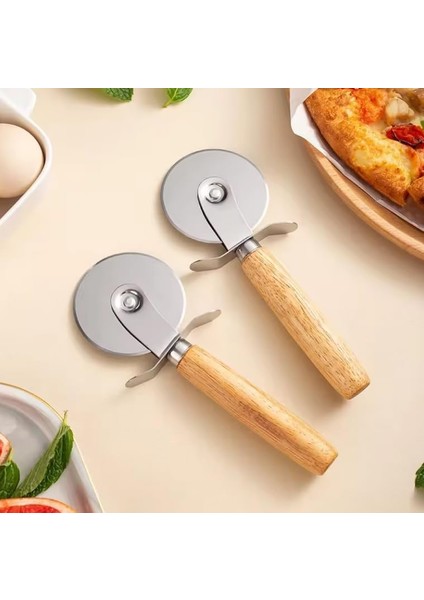 Paslanmaz Çelik Ahşap Saplı Pizza ve Hamur Kesici fiyatları