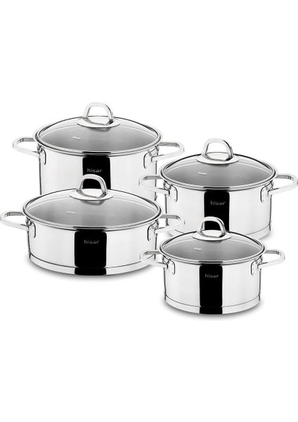 Rio 8 Parça Çelik Tencere Seti
