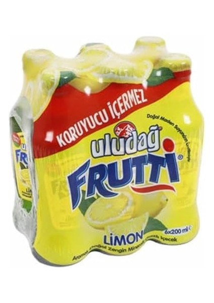 Uludağ Frutti Limonlu Soda 200 ml 6'lı Paket