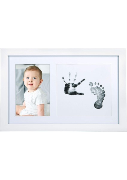 Pear Bebek El Izi ve Ayak Izi Çerçevesi, Cinsiyet-Nötr Bebek Baskı Çerçevesi, Kız Veya Erkek Bebek Baskı Resim Çerçevesi, Beyaz