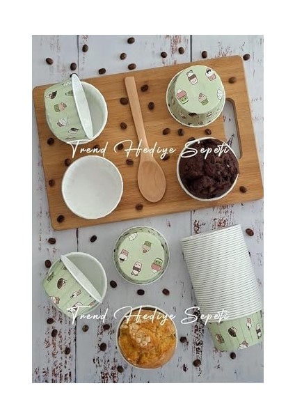 Muffin Kalıbı Büyük Boy Xl Mint Yeşili Dondurma Desenli Kek Kapsülü 50'li fiyatları