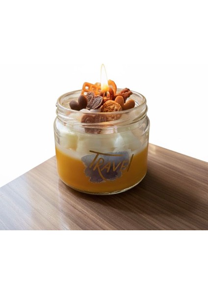 Krem Şanti ve Atıştırmalık Detaylı Pasta Görünümlü" Dekoratif Kavanoz Mum modelleri