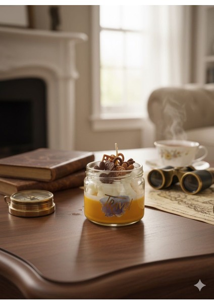 Krem Şanti ve Atıştırmalık Detaylı Pasta Görünümlü" Dekoratif Kavanoz Mum fırsatları