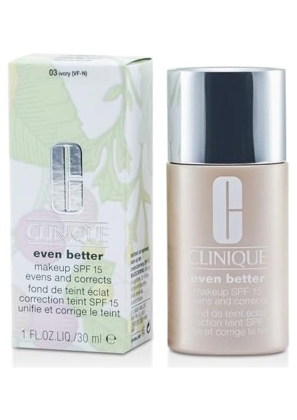 Clinique Even Better Makeup Foundation SPF15 03 Ivory 1 Paket (1 x 30 Ml)