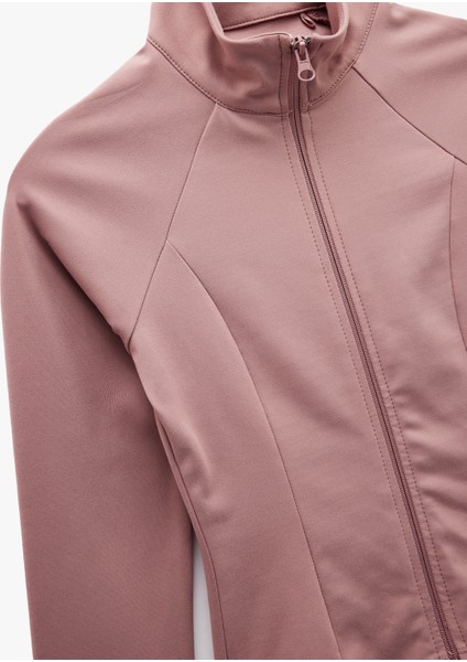 Slim Fit Uzun Kollu Dik Yaka Fermuarlı Spor Sweatshirt modelleri