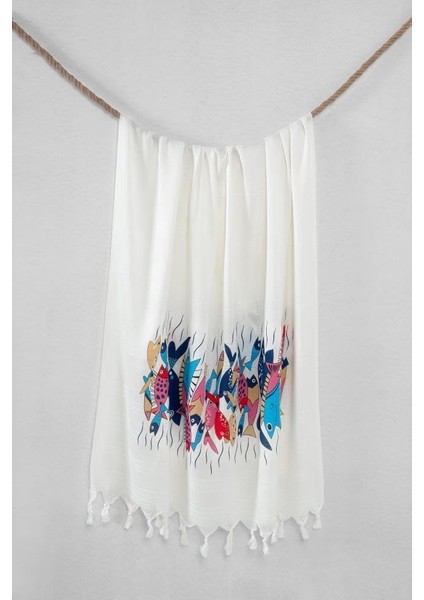 Baskılı Havlusu Turkuaz