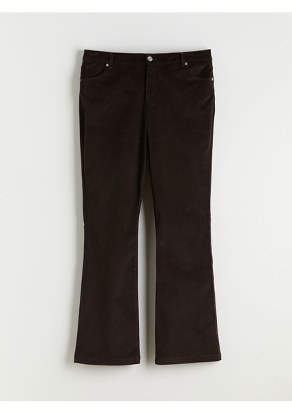 Yeni Sezon Dar Fit Ispanyol Paça Kadife Kadın Pantolon modelleri