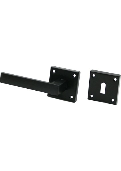 4 Takım Pratik Lama Oda Siyah Rozetli Kapı Kolu (5047)