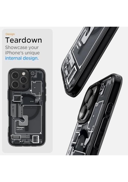 16 Pro Max Ince Kılıf Ultra Sararma Karşıtı Duraclear™ Hava Kanalı Teknolojisi™ Askeri Sınıf Koruma Magfit Zero One Tasarım Kapak - ACS08004 modelleri