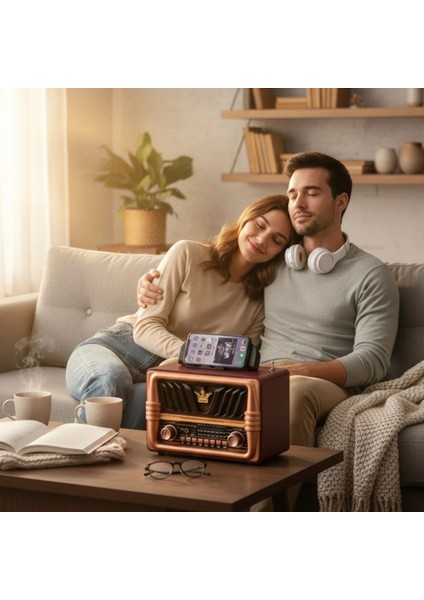 Büyük Boy Telefon Tutma Saplı Retro Ahşap Tasarım Bluetooth Hoparlörlü Radyo – Fm/am Destekli, Şarjlı ve Taşınabilir Radyo NS-8077 (5047) modelleri