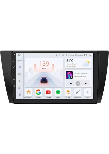9 Inç Carplay Android Auto Bmw E90 Navigasyon 6+128GB Hafıza Gps Kamera 2006 2007 2008 2009 2010 2011 2012 fiyatları
