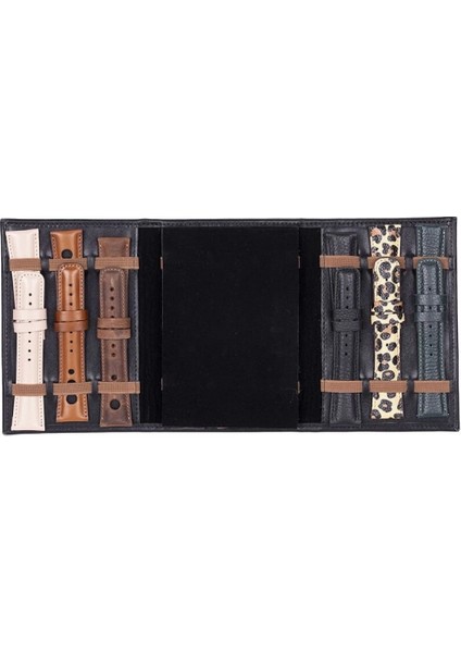 Hakiki Deri, El Yapımı, Saat Kordonu Taşıma Çantası, Kömür Siyah fırsatları