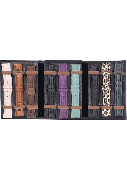 Hakiki Deri, El Yapımı, Saat Kordonu Taşıma Çantası, Kömür Siyah indirimleri