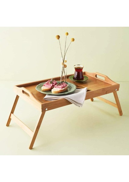 Katlanır Ayaklı Bambu Yatak Keyif Servis Tepsisi, Ahşap Yatak Tepsisi - Rahatlık ve Şıklık: Katlanır Ayaklı Bambu Yatak Keyif Servis Tepsisi - Ahşap Yatak Tepsisi