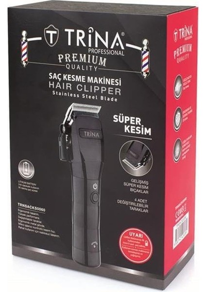 Trina Profesyonel Saç Kesme Makinesi, Siyah