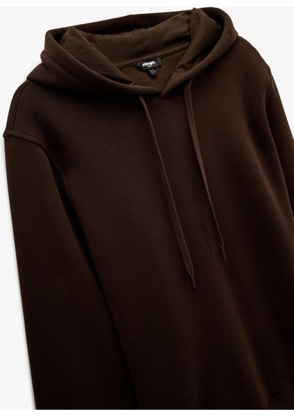 Şardonlu Uzun Kollu Basic Kapşonlu Sweatshirt modelleri