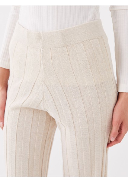 Yeni Sezon Beli Lastikli Geniş Paça Kadın Triko Pantolon fırsatları