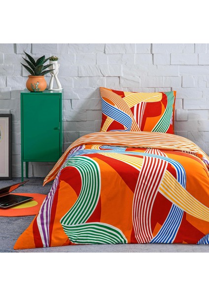 Ranforce Tek Kişilik Nevresim Takımı Turuncu