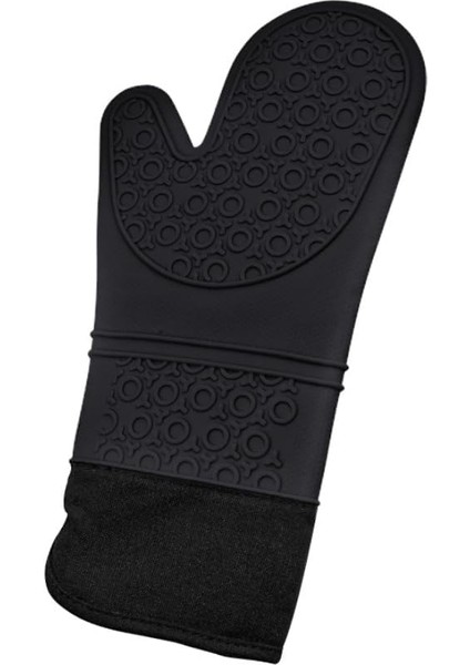 Fırın Eldiveni, Dayanıklı Mutfak Eldiveni, 37CM, Siyah Yanmaz Yapışmaz Silikon Fırın Eldiveni Dayanıklı Fırın ve Mutfak Eldiveni