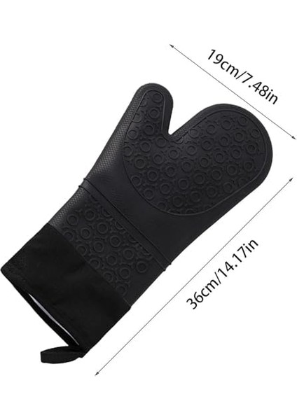 Fırın Eldiveni, Dayanıklı Mutfak Eldiveni, 37CM, Siyah Yanmaz Yapışmaz Silikon Fırın Eldiveni Dayanıklı Fırın ve Mutfak Eldiveni modelleri